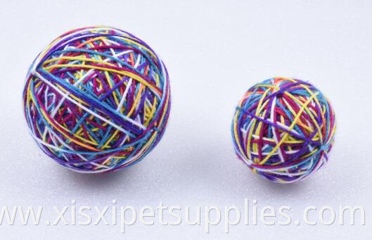 Stylish colorful customized kitten cat toy wool ball cat toy